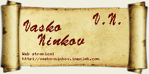 Vasko Ninkov vizit kartica